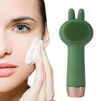 

Ultrasonic Facial Cleanser Electric Rabbit Face Washing Instrument Deep Pore Cleansing Remove Keratin Control Oil Face Cleaning