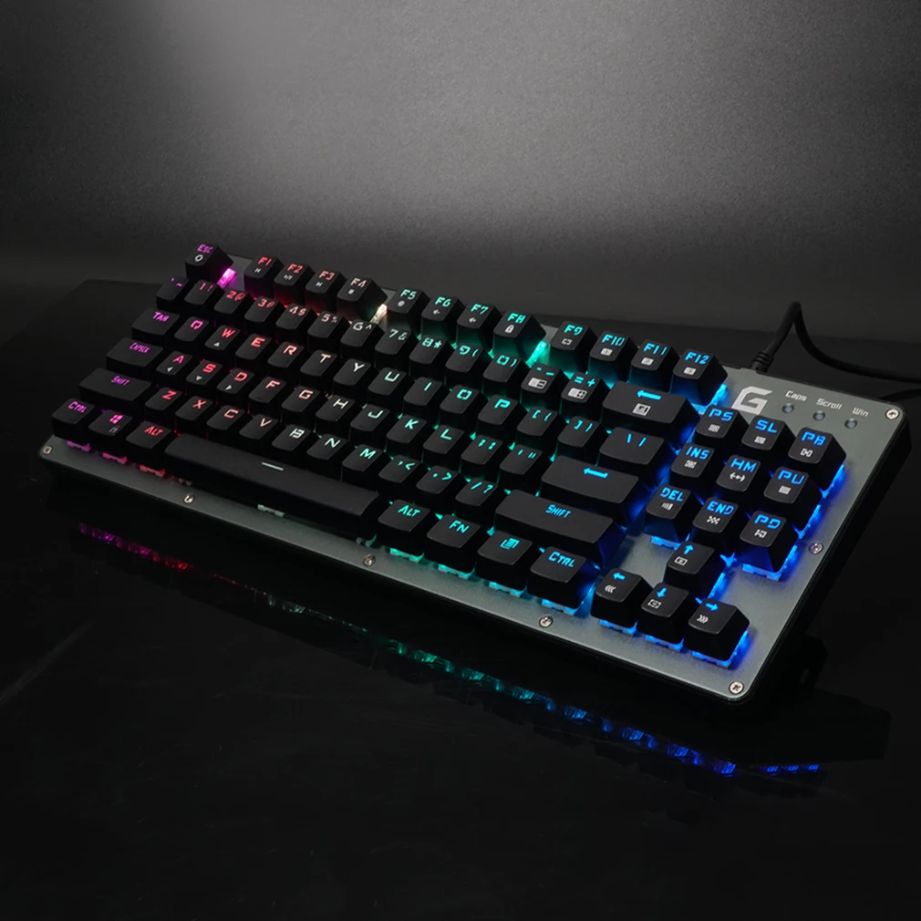87 версия профессиональная компьютерная игровая механическая клавиатура из алюминиевого сплава RGB два цвета