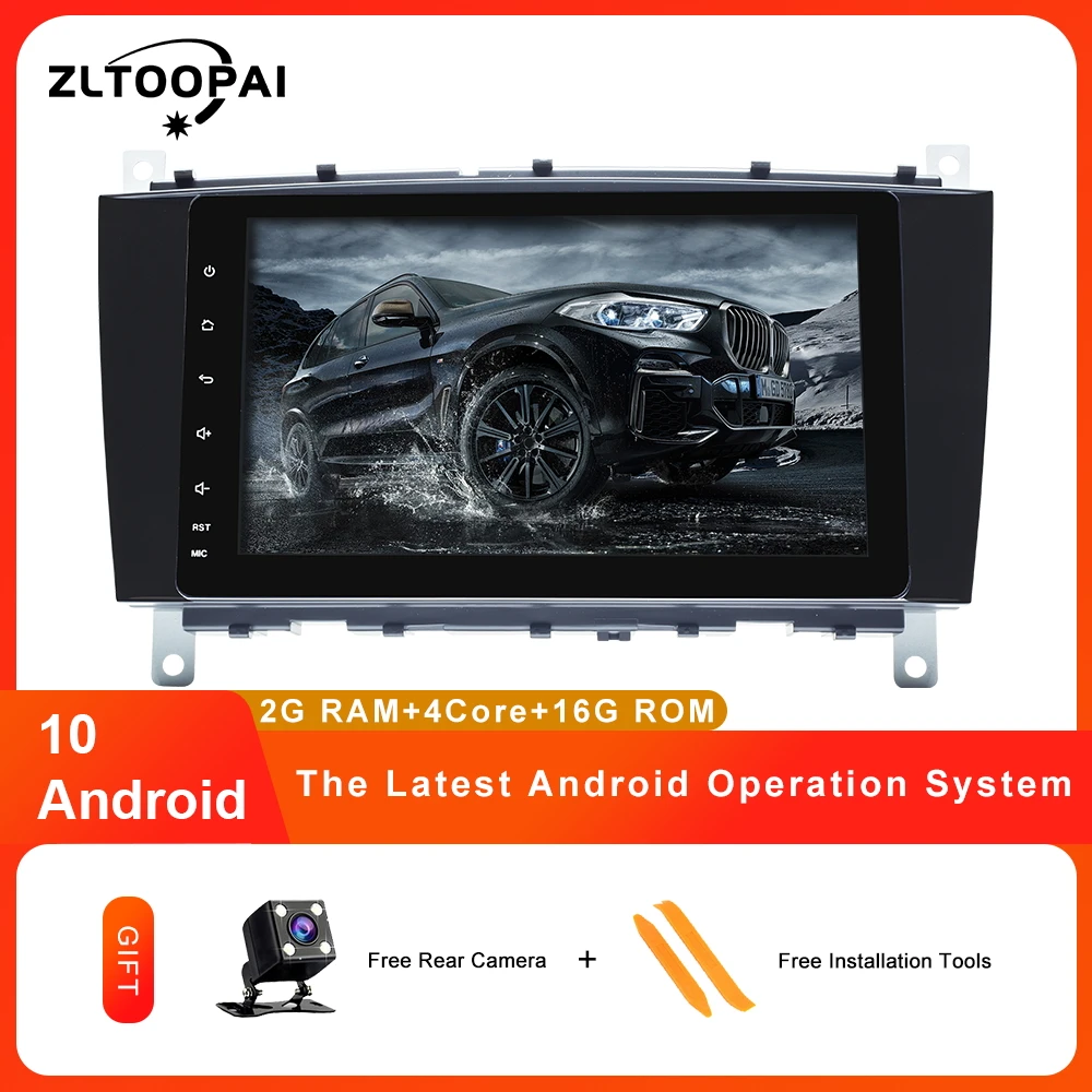 Автомагнитола ZLTOOPAI мультимедийный плеер на Android 10 с GPS Навигатором для Mercedes Benz W203