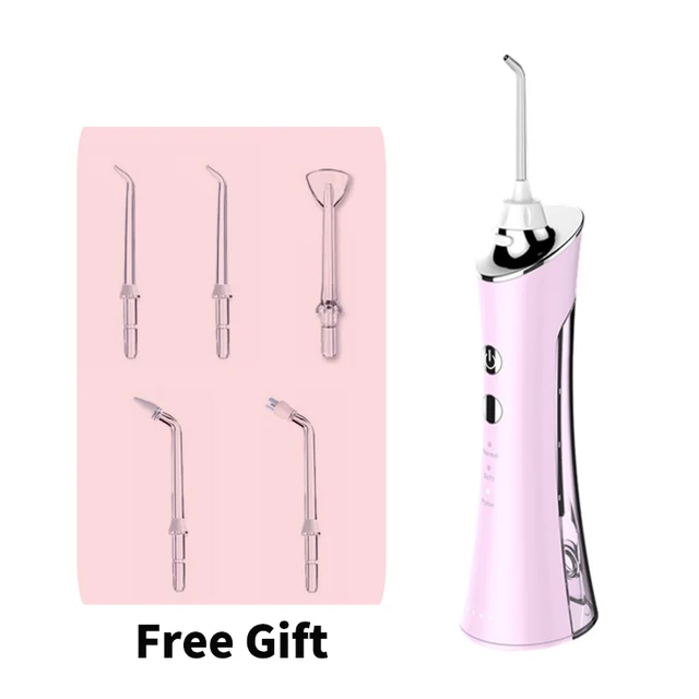 Oral Irrigator Water Flosser Dental Jet Usb Rechargeable Portable Waterpik Tooth Ultrasonic Waterpulse Waterproof Teeth Cleaner Charming pink