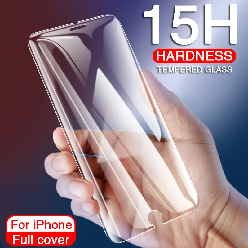 

15H Protective Glass On For iPhone 8 7 6 6s Plus XS MAX 10 Screen protector For iPhone X XR XS MAX 6s 7 8 5 5S SE Tempered Glass