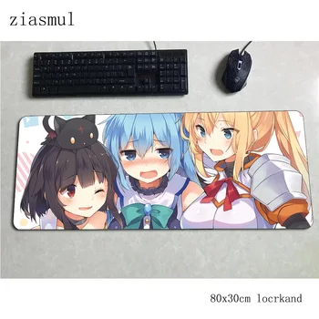 

megumin padmouse 80x30cm gaming mousepad game anime large mouse pad gamer computer desk wrist rest mat notbook mousemat pc