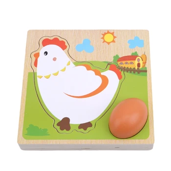 

New Wooden Puzzle Chick Grow Hens Laying Eggs Process Puzzles Kindergarten Preschool Early Learning Education Toys For Children