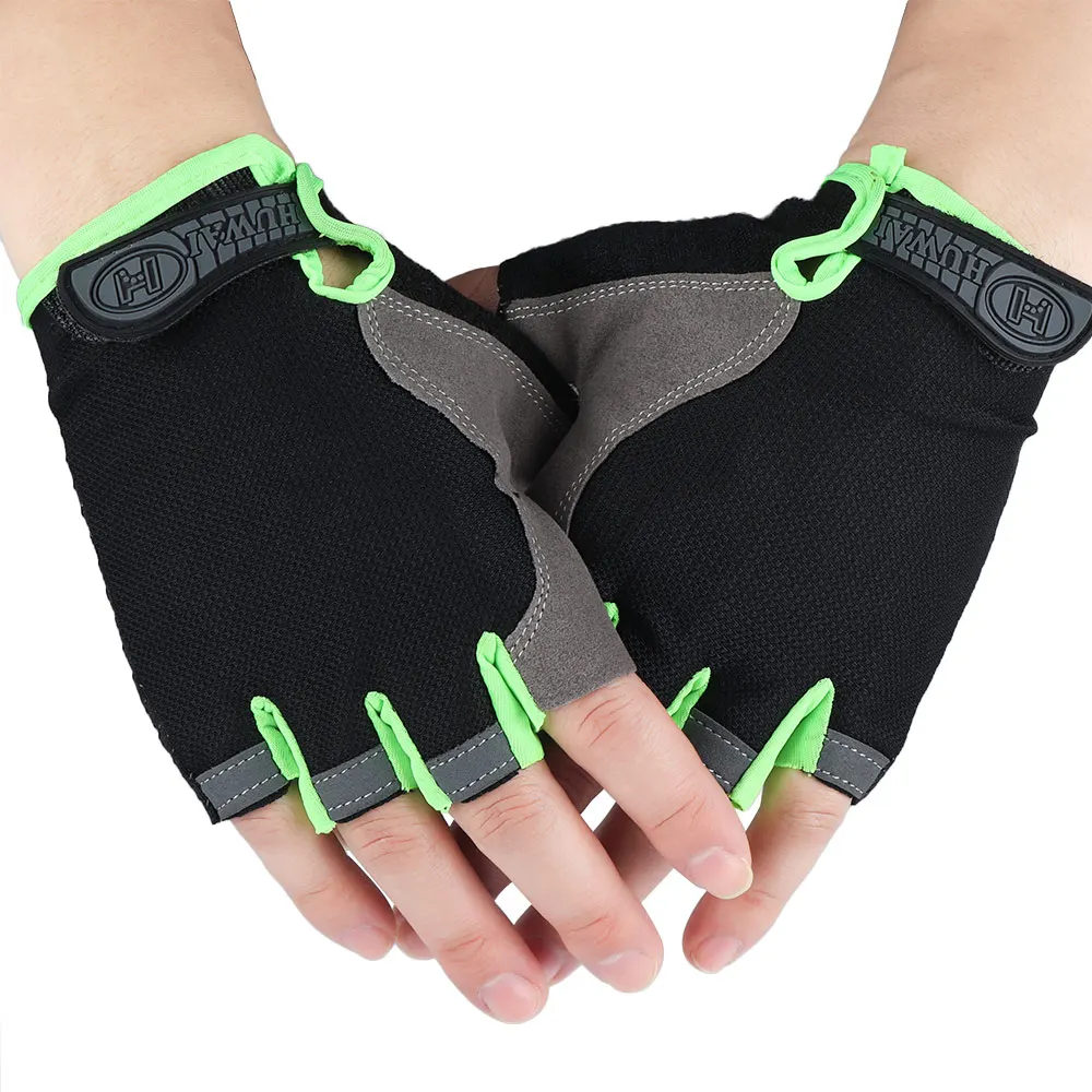 Перчатки без пальцев, нескользящие спортивные перчатки без пальцев, перчатки для велоспорта, спортивные перчатки на запястье, Перчатки для фитнеса, бодибилдинга - Цвет: green