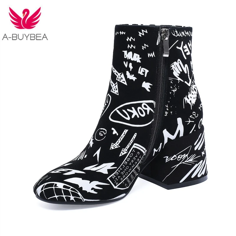

Kid Suede Fashion Ankle Boots for Women Shoes Pointed Toe High Round Toe Botas Mujer Botte Femme Winter New woman boots