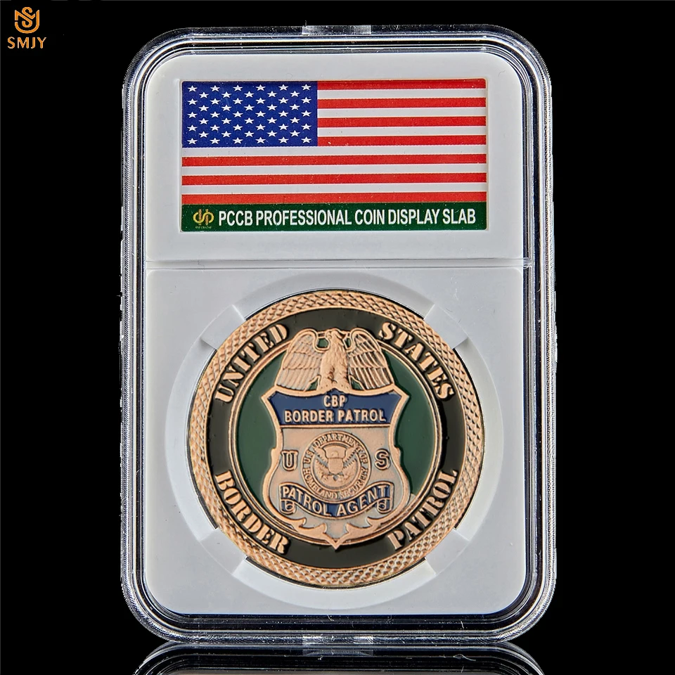 

USA Department of Homeland Security Bronze Challenge Coin US CBP Border Patrol Agent Patriotic Military Souvenirs Coins W/Holder