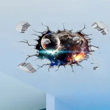 Mu ji Workers Ding 3D с отверстиями наклейки на стену Impact Planet креативный фон наклейки на стену наклейки на пол FX64023