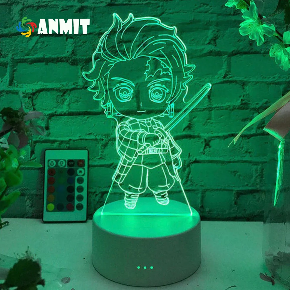 

ANMIT рассекающий демонов Kamado Tanjirou лампа для ночного общежития светодиодные лампы для украшения спальни Декор Аниме Фигурка светодиодные панели