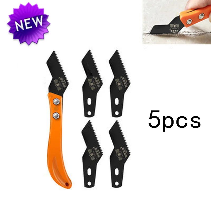 New 1 Set 5pcs tile gap grout remover tool Blade Joint Hook Knife for wall Floor seam Glue Cement beauty sewing Notcher Collator