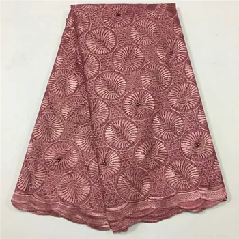 

African cotton lace fabric 2019 high quality nigerian lace swiss voile lace in switzerland with Stones for Women Wedding dress