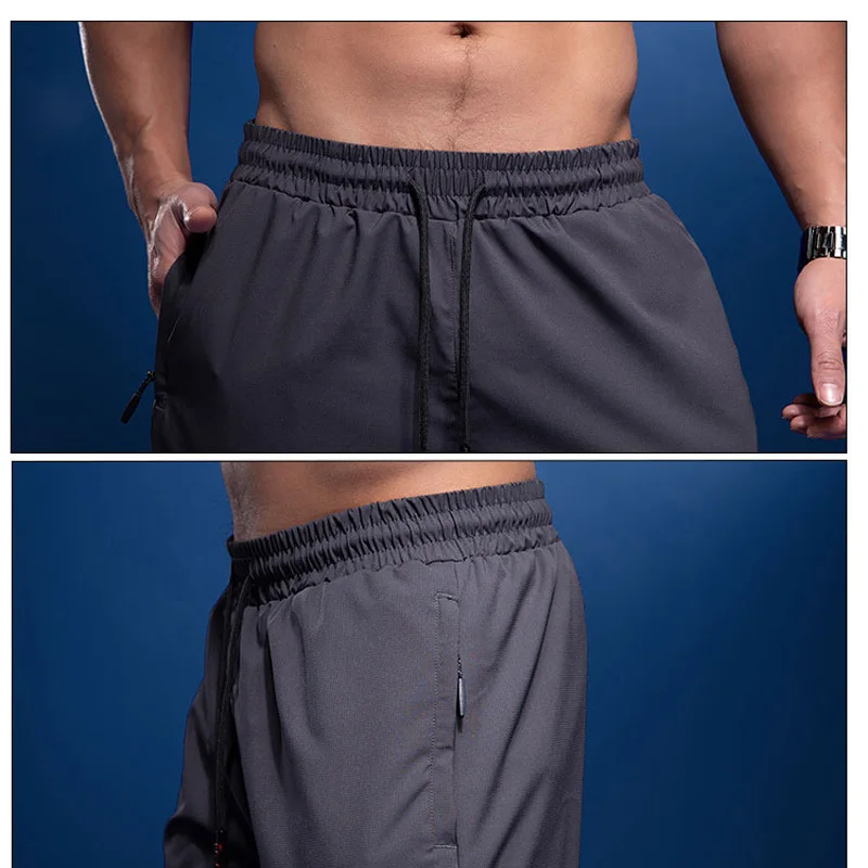 Men Sport Pants Running Pants With Zipper Pockets Soccer Training Sports Trousers Joggings Fitness Sweatpants