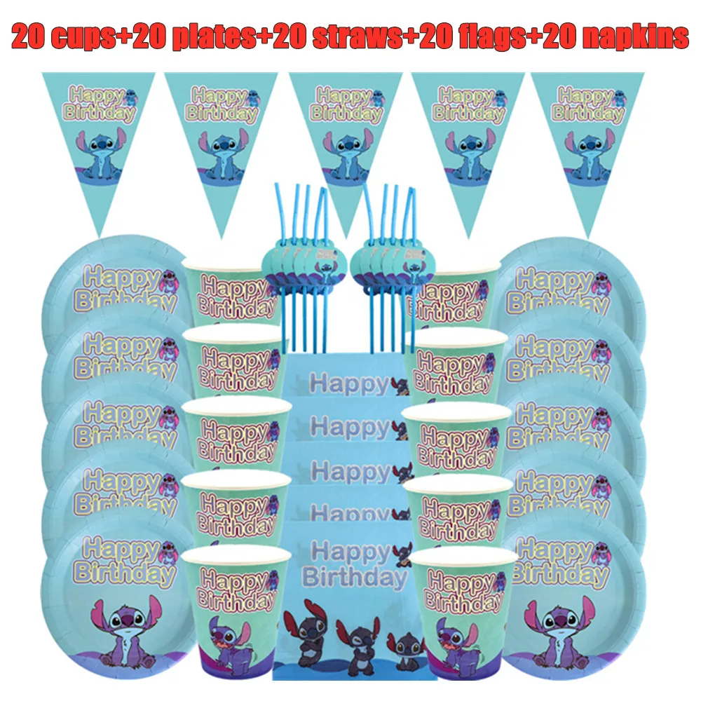 Bicchieri Di Carta Stitch | 250 Ml | Per Feste Compleanno Bambini | Decorazione Blu Con Personaggio - Foto 6