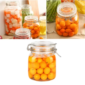 

2Pcs 1000ML Square Candy Jar Transparent Food Storage Tank Glass Sealed Storage Tank For Home Restaurant Kitchen Accessories