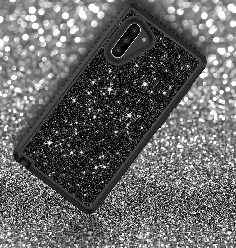 Роскошный блестящий противоударный чехол для Iphone 11 Pro Max samsung Note 10 Pro S10 S10e Блестящий Гибридный Жесткий ПК+ ТПУ прочный 50 шт