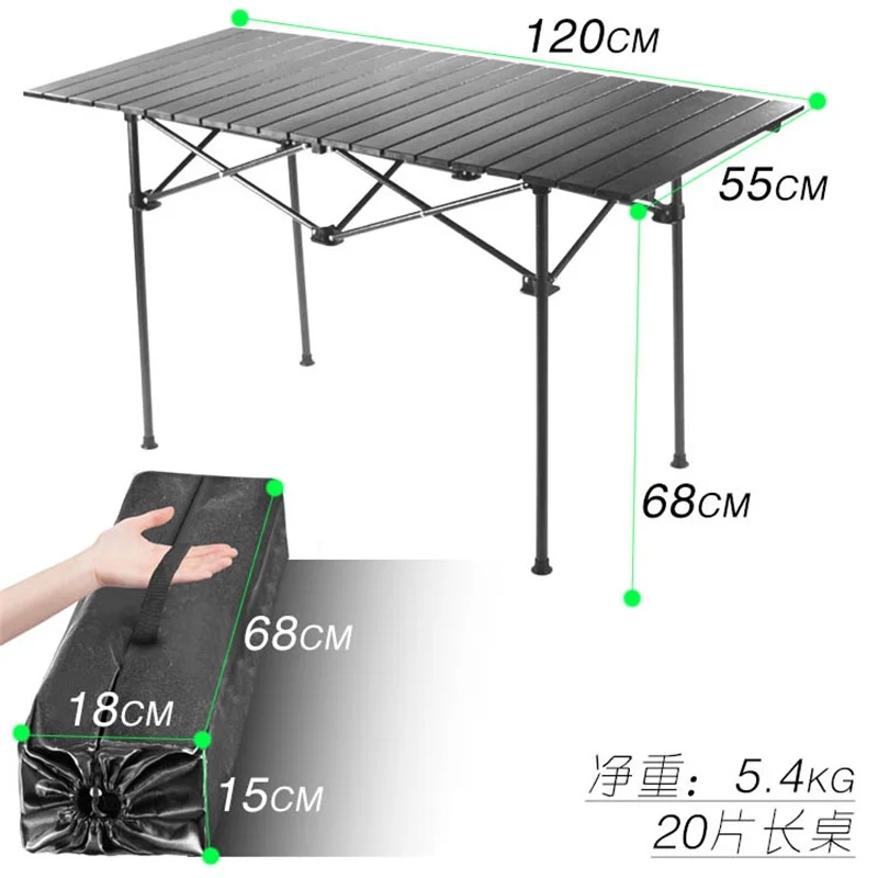 New Outdoor Folding Table Chair Camping Aluminium Alloy BBQ Picnic Table Waterproof Durable Folding Table Desk outdoor patio furniture