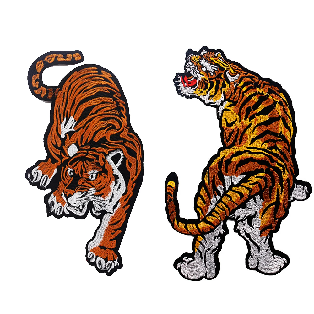 Патчи с вышитой аппликацией в виде тигра Большой пластырь для самостоятельного