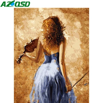 

AZQSD Painting By Numbers Girl DIY Decoration Oil Painting By Numbers Set On Canvas Fiugre Wall Art 40X50cm No Frame