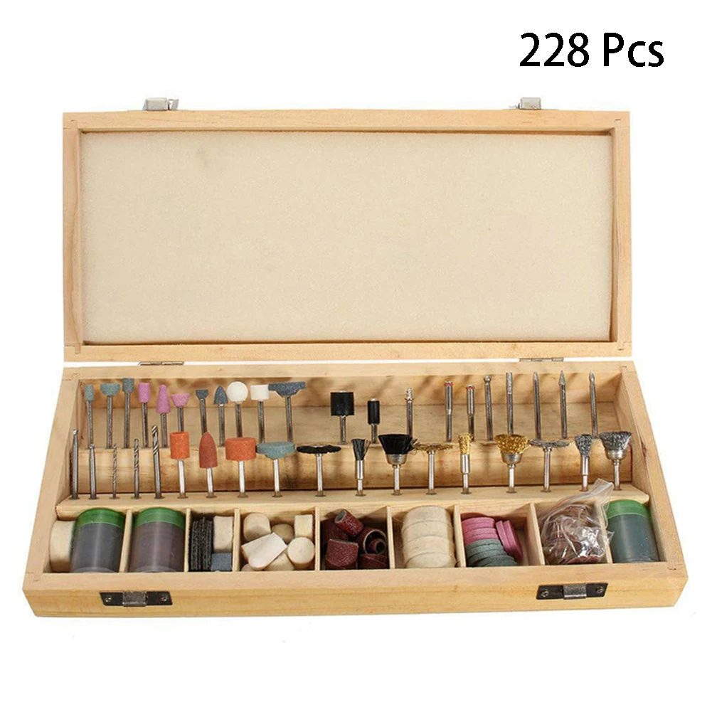 228 шт. набор многофункциональных насадок для резьбы и ремонта с коробкой, набор практичных шлифовальных головок с хвостовиком для резки, полировки, Электрический Роторный инструмент для дома