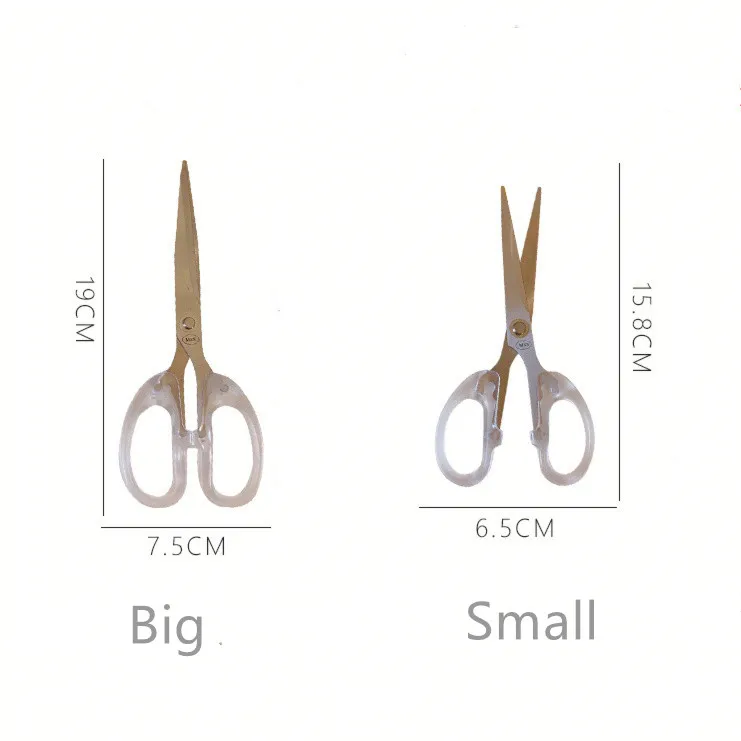 Cute Kawaii Clear Acrylic Silver Scissors School Office Scissors