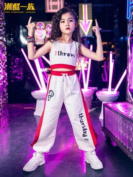 

Children Hip Hop Suit Girl Sleeveless Hip-hop Performance Serve Show Serve Sir Dance Clothing Girl