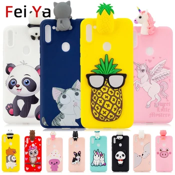 

3d Cute Cartoon panda Toys Doll Soft Silicone Girls Phone Cases For Samsung A01 A11 A10 A10S M10 S10 Plus Note 10 Pro Cover cape