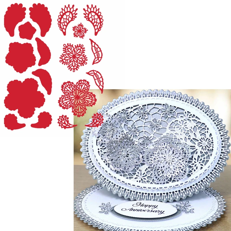 

Decorative Flowers Hollowed Metal Cutting Dies Overlapped Hollowed Flowers Die Cuts For Card Making DIY New 2019 Crafts Cards