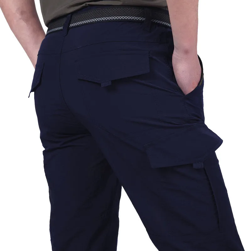Men's Army Military Cargo Pants Summer Spring Casual Waterproof Breathable Quick Dry Thin Trousers Joggers Tactical Work Pants 2