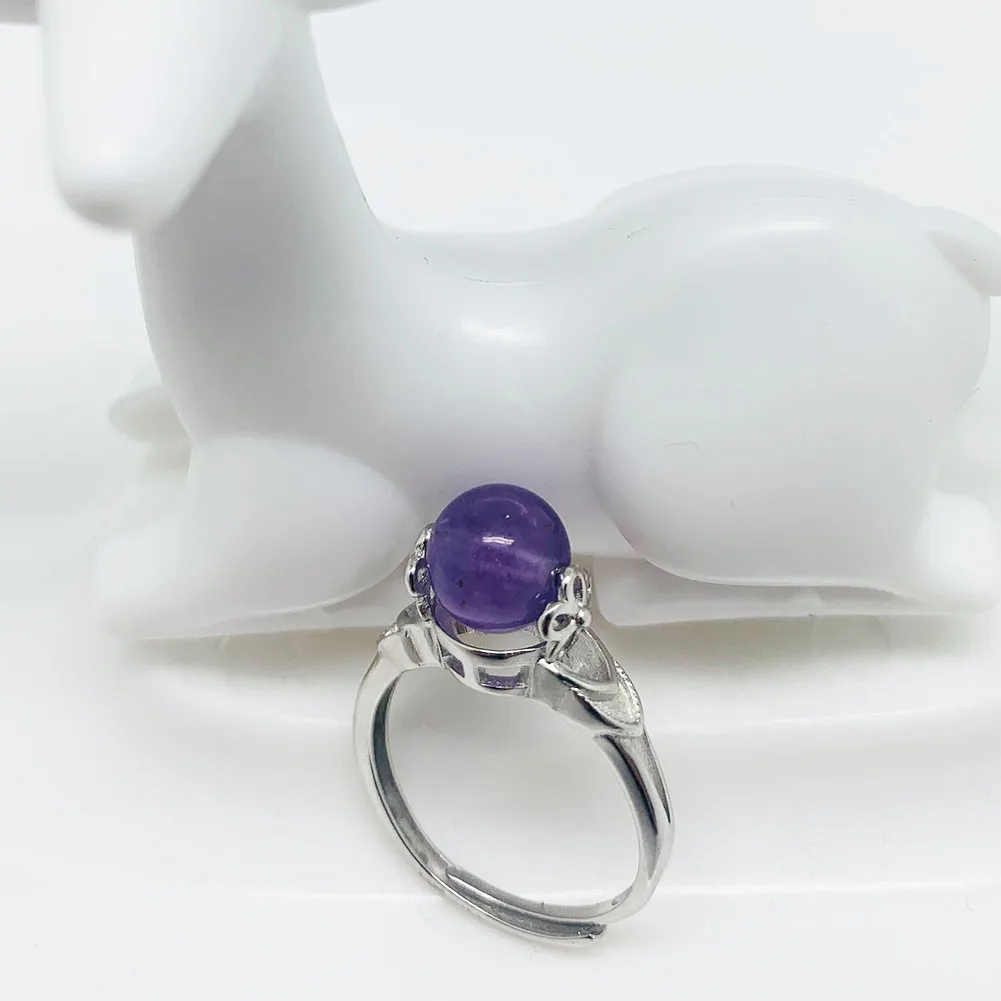 Anillos de piedra Natural giratorio para mujer, anillos de cristal ajustables, hechos a mano, regalos para fiesta de cumpleaños, venta al por mayor