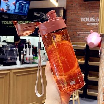 

Thermal Glass Water Bottle Infuser Clear Hiking Cute Juice Glass Water Drinking Bottle Plastic Garrafa Shaking Water JJ60SP