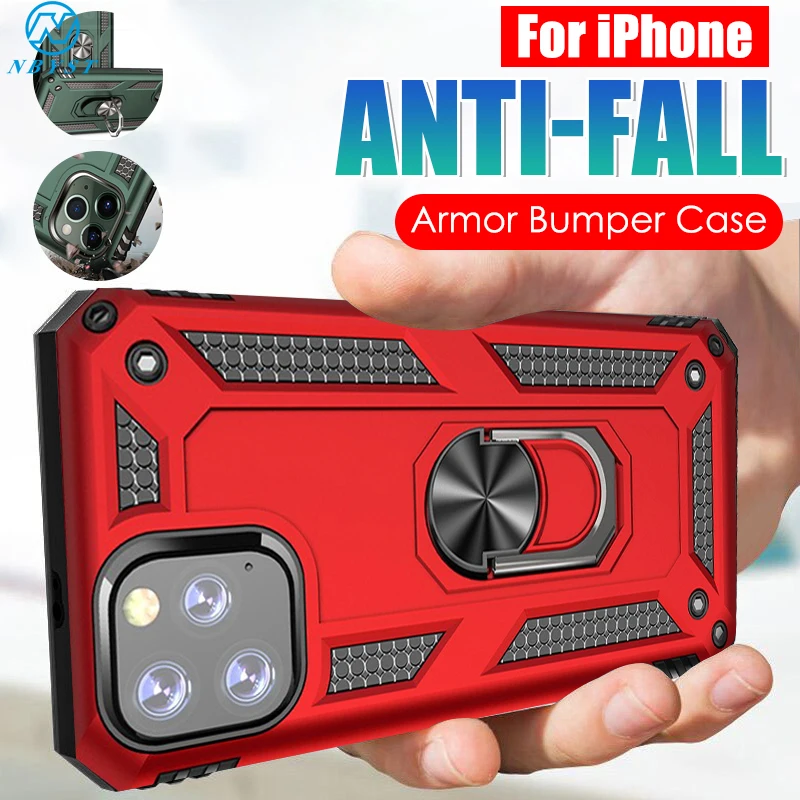 Роскошный бронированный противоударный чехол для телефона iphone 12 Mini 11 Pro XS Max X XR SE