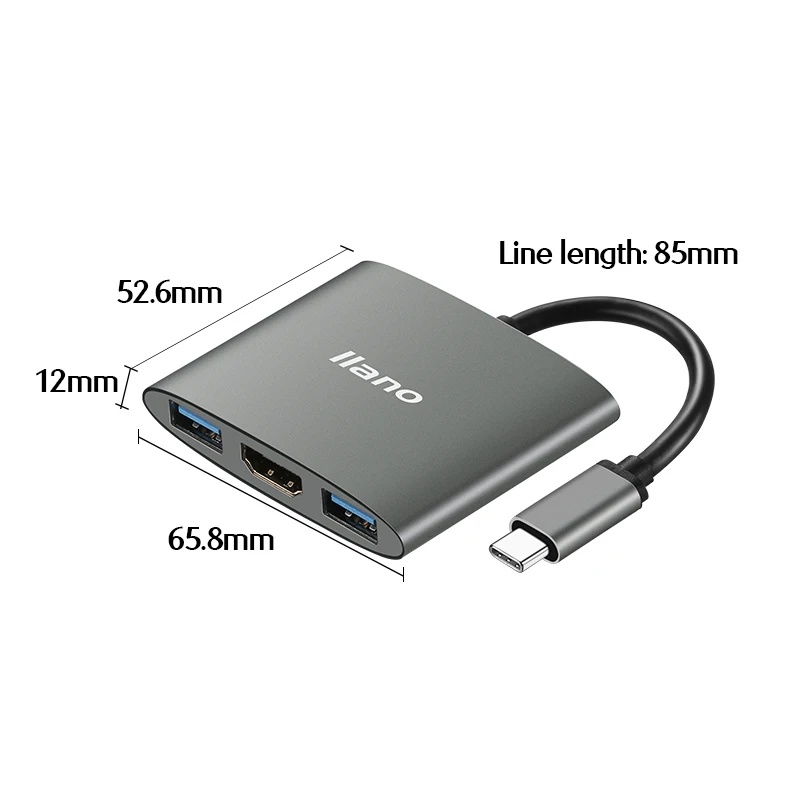 Llano USB C концентратор к HDMI адаптер для Macbook Pro/Air Thunderbolt 3 концентратор USB Type C к HDMI 4K USB 3,0 порт USB-C питания