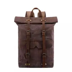 Багажные мужские рюкзаки винтажные водонепроницаемые большие вместительные дорожные сумки кожаный рюкзак для ноутбука школьные сумки