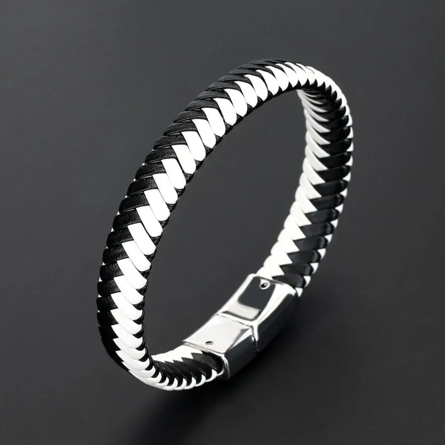 Ограниченная серия Pulseira Masculina Pulseira Feminina 22,5 см плетеные браслеты из искусственной кожи для браслета и браслета модные мужские ювелирные изделия