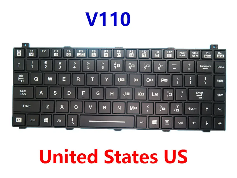 Laptop UK FR US GR Backlit Keyboard For Getac V110 English French United Kingdom UK German GR