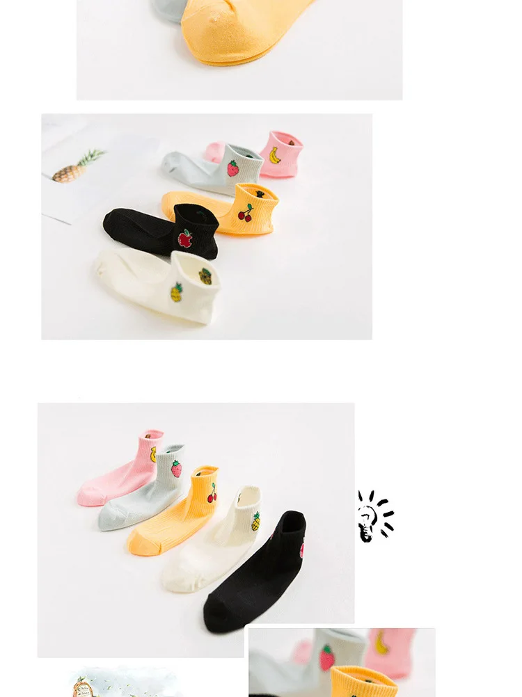 Spring And Summer New Style Adult Socks Wholesale Orange Days Cotton Goods Women's Pure Cotton Japanese Korean Fruit-College Sty