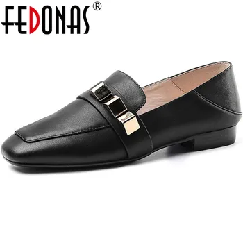

FEDONAS New Arrival Women Elegant Round Toe Shoes Spring Summer Night Club Sweet Pumps Genuine Leather Shoes Woman