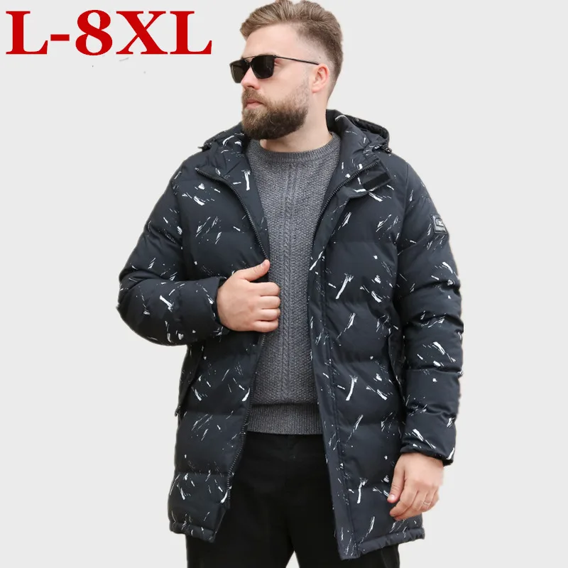 Mens Nieuwe Mode Winter Jas Mannen Dikke Casual Uitloper Jassen Heren Winddicht Parka Plus Size 8XL 7XL Warme Jas