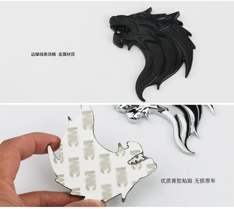 Car Decoration Sticker Modified Individual Car Logo Wolf Head Standard Beast Bumper Stickers Metal Wolf Standard Metal Tail Stic