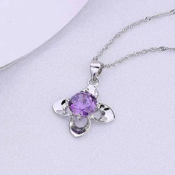 

S925 Silver Pendant Amethyst Pendant Silver Accessories Versitile Fashion