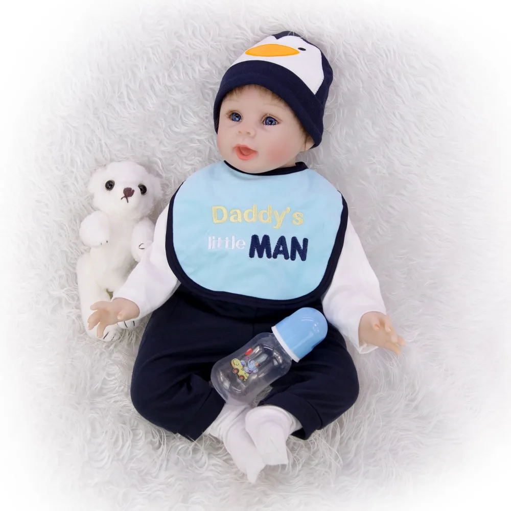 Изысканный хлопок reborn baby 55 см 3/4 силиконовая кукла реборн Реалистичная кукла новорождённого моделирования раннего образования реквизит Bebe игрушка для девочек