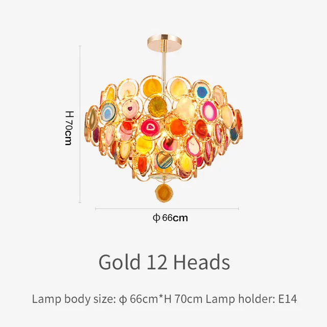 12 heads Lustra lampa Современная Агатовая светодиодная подвесная люстра, металлические светильники для гостиной, светодиодная люстра, освещение для столовой - Цвет абажура: 12 heads