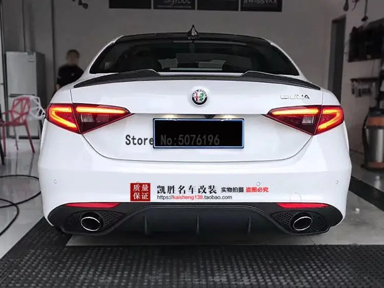 Для Alfa Romeo Giulia спойлер из углеродного волокна задний спойлер багажника черный отделка Quadrifoglio Verde QV стиль-UP