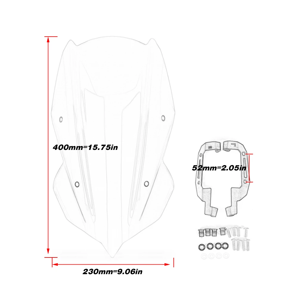 For Kawasaki Z250 Z400 2019-2021 Motorcycle Accessories Windscreen Windshield Wind Shield Deflector Z 250 400 2019 2020 2021 silicone license plate frame