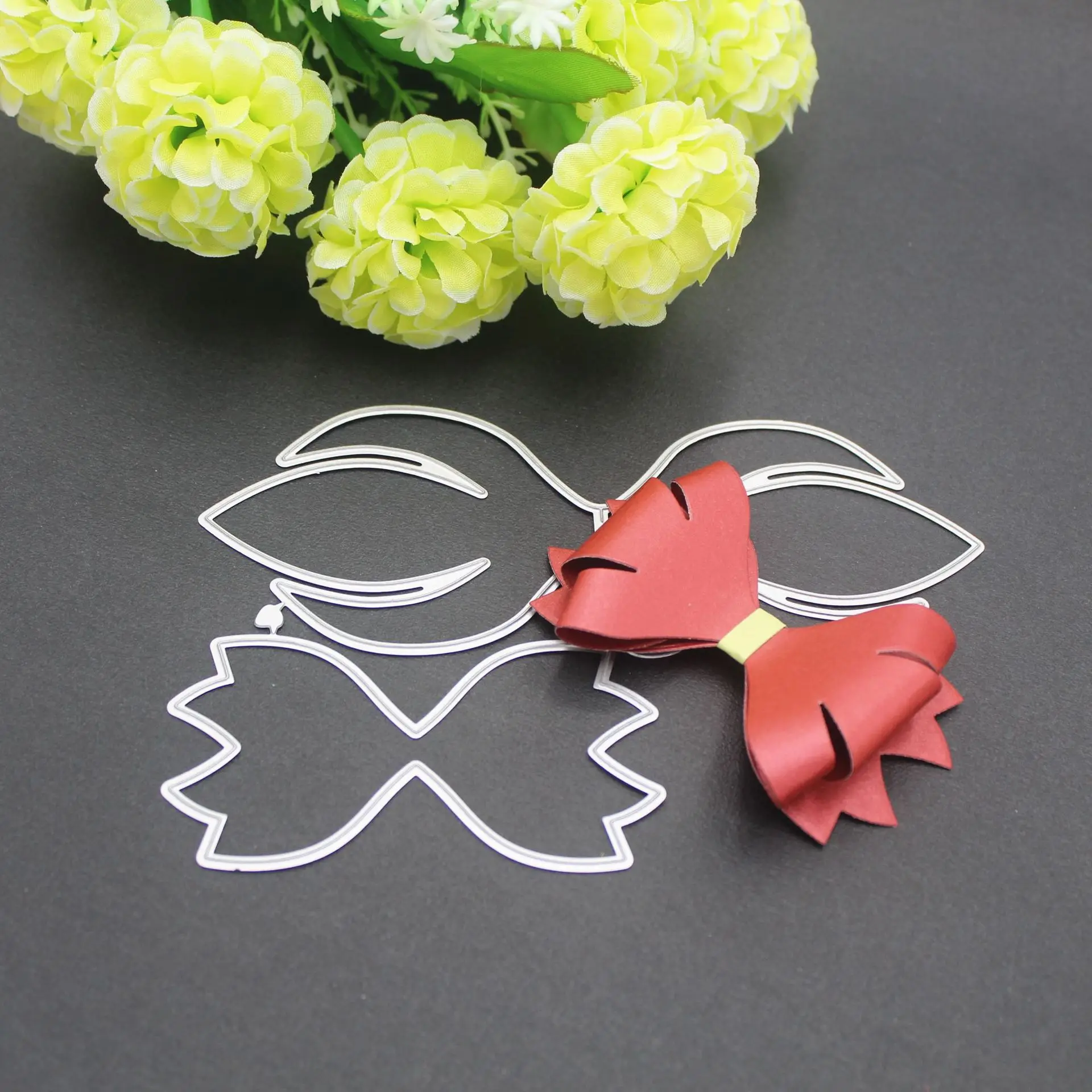 

3D Bow Frame Metal Cutting Dies Stencils For DIY Scrapbooking Christmas Greeting Cards Decorative Embossing Craft Template