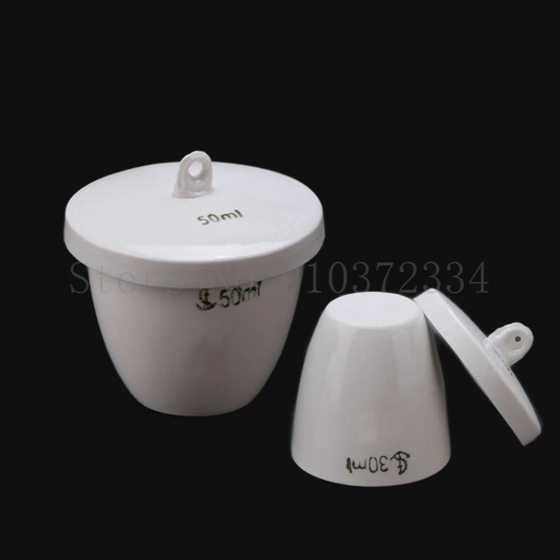 5ml-300ml Ceramic Crucible Laboratory Equipment Porcelain with Cover Lid | Канцтовары для офиса и дома