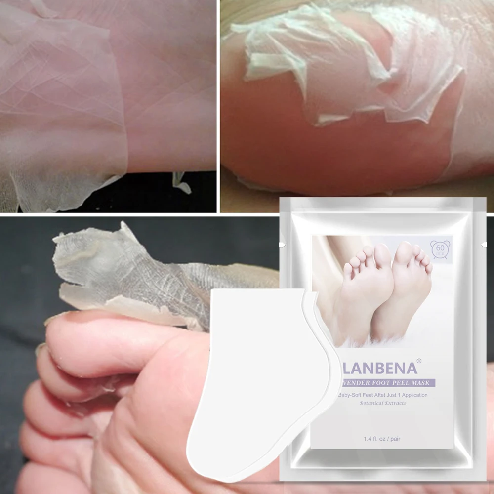 

LANBENA Lavender Exfoliating Foot Mask Pedicure Socks Exfoliation for Feet Mask For Leg Remove Dead Skin Heels Foot Peeling Mask