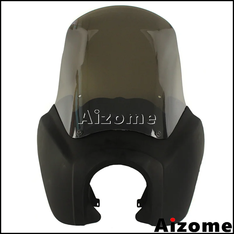 Matte Black Smoke Мотоцикл 1" Iridium лобовое стекло передняя фара обтекатель для Harley T-Sport Dyna Street Fat Bob Low Rider 2007 - Цвет: Matte Black Smoke