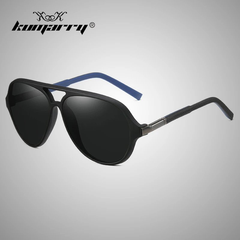 

KUMARRY Vintage Pilot Polarized Sunglasses Men TR90 Sun Glasses Frame High-End Sunglass Men's Driver Fishing Eyewear gafa UV400