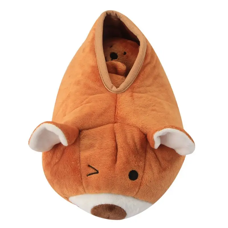 Lovely Squeaky Dog Toy Hide Seek Plush Dog/Bear Interactive Pet Toys Christmas Play Kit