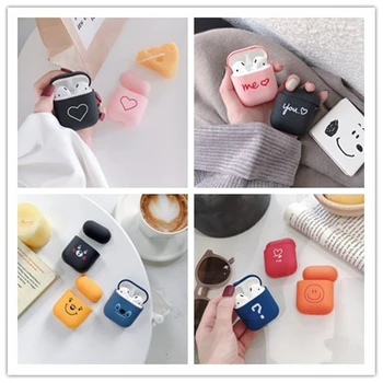 

Fashion Cute Heart Couples Case For Airpods Case Hard PC Wireless Bluetooth Earphone Case Cover For Air Pods Earphone Accessorie